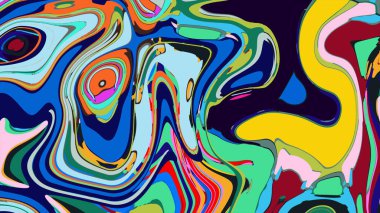 soyut psikedelik dijital sanat eserleri canlı kıvrımlı renkler içerir, dinamik, akışkan bir bileşim oluşturur.