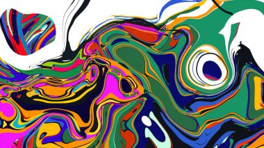 soyut psikedelik dijital sanat eserleri canlı kıvrımlı renkler içerir, dinamik, akışkan bir bileşim oluşturur.