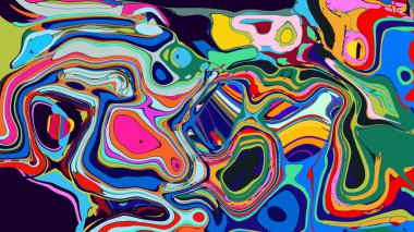 soyut psikedelik dijital sanat eserleri canlı kıvrımlı renkler içerir, dinamik, akışkan bir bileşim oluşturur.