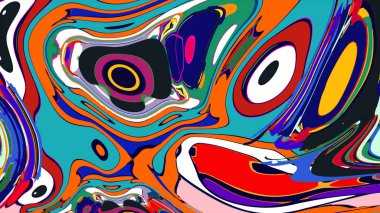 soyut psikedelik dijital sanat eserleri canlı kıvrımlı renkler içerir, dinamik, akışkan bir bileşim oluşturur.