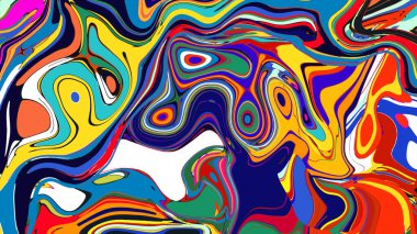 soyut psikedelik dijital sanat eserleri canlı kıvrımlı renkler içerir, dinamik, akışkan bir bileşim oluşturur.