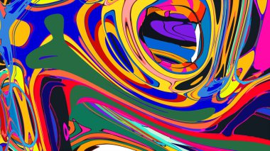 soyut psikedelik dijital sanat eserleri canlı kıvrımlı renkler içerir, dinamik, akışkan bir bileşim oluşturur.