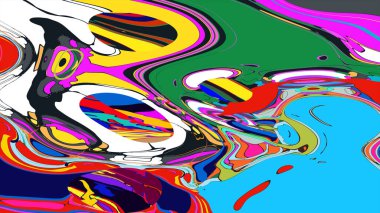 soyut psikedelik dijital sanat eserleri canlı kıvrımlı renkler içerir, dinamik, akışkan bir bileşim oluşturur.