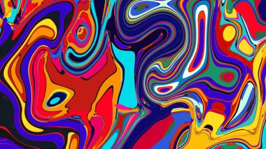 soyut psikedelik dijital sanat eserleri canlı kıvrımlı renkler içerir, dinamik, akışkan bir bileşim oluşturur.