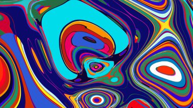 soyut psikedelik dijital sanat eserleri canlı kıvrımlı renkler içerir, dinamik, akışkan bir bileşim oluşturur.