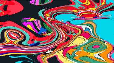 soyut psikedelik dijital sanat eserleri canlı kıvrımlı renkler içerir, dinamik, akışkan bir bileşim oluşturur.