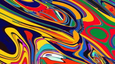 soyut psikedelik dijital sanat eserleri canlı kıvrımlı renkler içerir, dinamik, akışkan bir bileşim oluşturur.