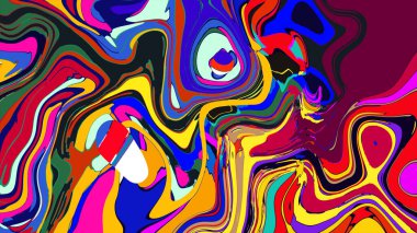 soyut psikedelik dijital sanat eserleri canlı kıvrımlı renkler içerir, dinamik, akışkan bir bileşim oluşturur.