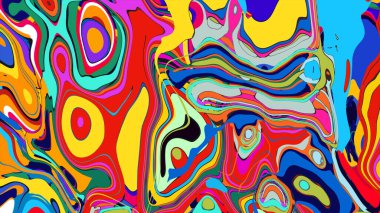 soyut psikedelik dijital sanat eserleri canlı kıvrımlı renkler içerir, dinamik, akışkan bir bileşim oluşturur.