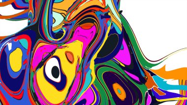 soyut psikedelik dijital sanat eserleri canlı kıvrımlı renkler içerir, dinamik, akışkan bir bileşim oluşturur.