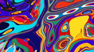 soyut psikedelik dijital sanat eserleri canlı kıvrımlı renkler içerir, dinamik, akışkan bir bileşim oluşturur.