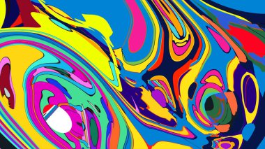 soyut psikedelik dijital sanat eserleri canlı kıvrımlı renkler içerir, dinamik, akışkan bir bileşim oluşturur.