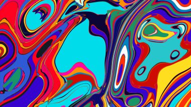 soyut psikedelik dijital sanat eserleri canlı kıvrımlı renkler içerir, dinamik, akışkan bir bileşim oluşturur.