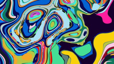 soyut psikedelik dijital sanat eserleri canlı kıvrımlı renkler içerir, dinamik, akışkan bir bileşim oluşturur.