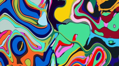 soyut psikedelik dijital sanat eserleri canlı kıvrımlı renkler içerir, dinamik, akışkan bir bileşim oluşturur.