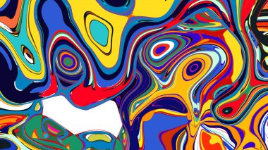soyut psikedelik dijital sanat eserleri canlı kıvrımlı renkler içerir, dinamik, akışkan bir bileşim oluşturur.