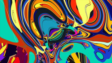 soyut psikedelik dijital sanat eserleri canlı kıvrımlı renkler içerir, dinamik, akışkan bir bileşim oluşturur.