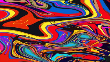 soyut psikedelik dijital sanat eserleri canlı kıvrımlı renkler içerir, dinamik, akışkan bir bileşim oluşturur.