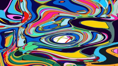 soyut psikedelik dijital sanat eserleri canlı kıvrımlı renkler içerir, dinamik, akışkan bir bileşim oluşturur.