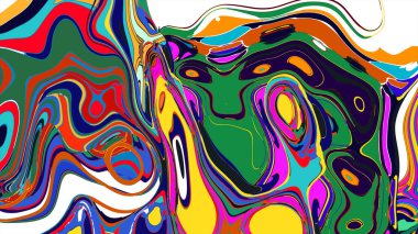 soyut psikedelik dijital sanat eserleri canlı kıvrımlı renkler içerir, dinamik, akışkan bir bileşim oluşturur.