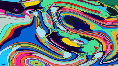 soyut psikedelik dijital sanat eserleri canlı kıvrımlı renkler içerir, dinamik, akışkan bir bileşim oluşturur.