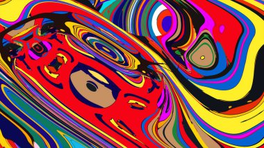 soyut psikedelik dijital sanat eserleri canlı kıvrımlı renkler içerir, dinamik, akışkan bir bileşim oluşturur.