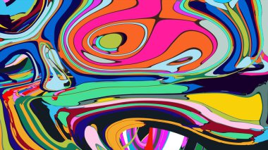 soyut psikedelik dijital sanat eserleri canlı kıvrımlı renkler içerir, dinamik, akışkan bir bileşim oluşturur.