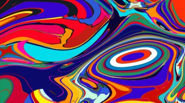 soyut psikedelik dijital sanat eserleri canlı kıvrımlı renkler içerir, dinamik, akışkan bir bileşim oluşturur.