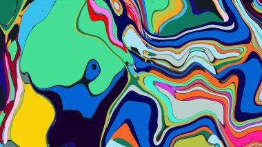 soyut psikedelik dijital sanat eserleri canlı kıvrımlı renkler içerir, dinamik, akışkan bir bileşim oluşturur.