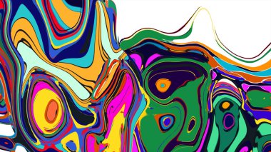 soyut psikedelik dijital sanat eserleri canlı kıvrımlı renkler içerir, dinamik, akışkan bir bileşim oluşturur.
