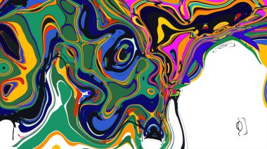 soyut psikedelik dijital sanat eserleri canlı kıvrımlı renkler içerir, dinamik, akışkan bir bileşim oluşturur.