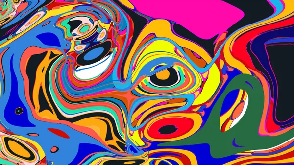 soyut psikedelik dijital sanat eserleri canlı kıvrımlı renkler içerir, dinamik, akışkan bir bileşim oluşturur.