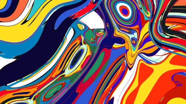 soyut psikedelik dijital sanat eserleri canlı kıvrımlı renkler içerir, dinamik, akışkan bir bileşim oluşturur.