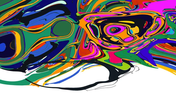 soyut psikedelik dijital sanat eserleri canlı kıvrımlı renkler içerir, dinamik, akışkan bir bileşim oluşturur.