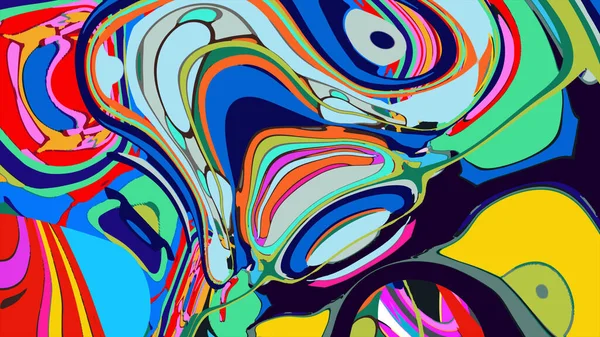 soyut psikedelik dijital sanat eserleri canlı kıvrımlı renkler içerir, dinamik, akışkan bir bileşim oluşturur.