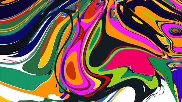 soyut psikedelik dijital sanat eserleri canlı kıvrımlı renkler içerir, dinamik, akışkan bir bileşim oluşturur.