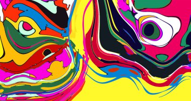 Renkli Sıvı ve Psikedelik Hareket Grafiksel arkaplanı