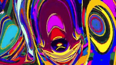 EDM Gösterileri ve Sanatı için Renkli Psikedelik Dalga Hareketi Grafiği