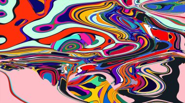 soyut psikedelik dijital sanat eserleri canlı kıvrımlı renkler içerir, dinamik, akışkan bir bileşim oluşturur.