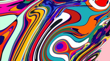 soyut psikedelik dijital sanat eserleri canlı kıvrımlı renkler içerir, dinamik, akışkan bir bileşim oluşturur.