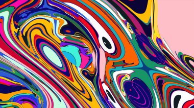 soyut psikedelik dijital sanat eserleri canlı kıvrımlı renkler içerir, dinamik, akışkan bir bileşim oluşturur.