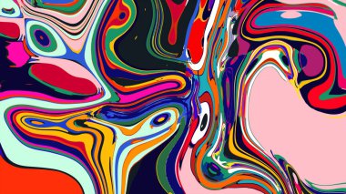 soyut psikedelik dijital sanat eserleri canlı kıvrımlı renkler içerir, dinamik, akışkan bir bileşim oluşturur.