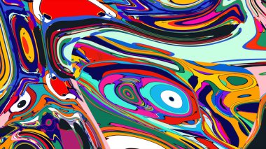 soyut psikedelik dijital sanat eserleri canlı kıvrımlı renkler içerir, dinamik, akışkan bir bileşim oluşturur.