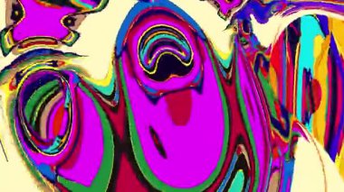 EDM Gösterileri ve Sanatı için Renkli Psikedelik Dalga Hareketi Grafiği