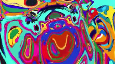 EDM Gösterileri ve Sanatı için Renkli Psikedelik Dalga Hareketi Grafiği