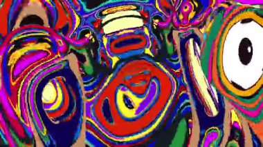 EDM Gösterileri ve Sanatı için Renkli Psikedelik Dalga Hareketi Grafiği