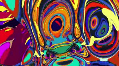 EDM Gösterileri ve Sanatı için Renkli Psikedelik Dalga Hareketi Grafiği