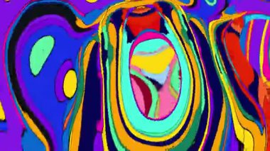 EDM Gösterileri ve Sanatı için Renkli Psikedelik Dalga Hareketi Grafiği