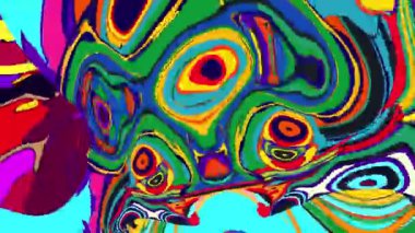 EDM Gösterileri ve Sanatı için Renkli Psikedelik Dalga Hareketi Grafiği