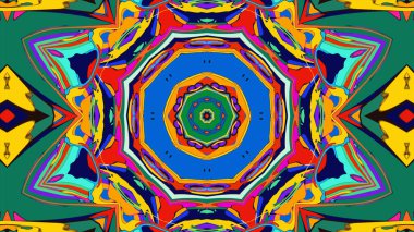 Yaz için renkli simetrik soyut kaleydoskop arkaplan deseni